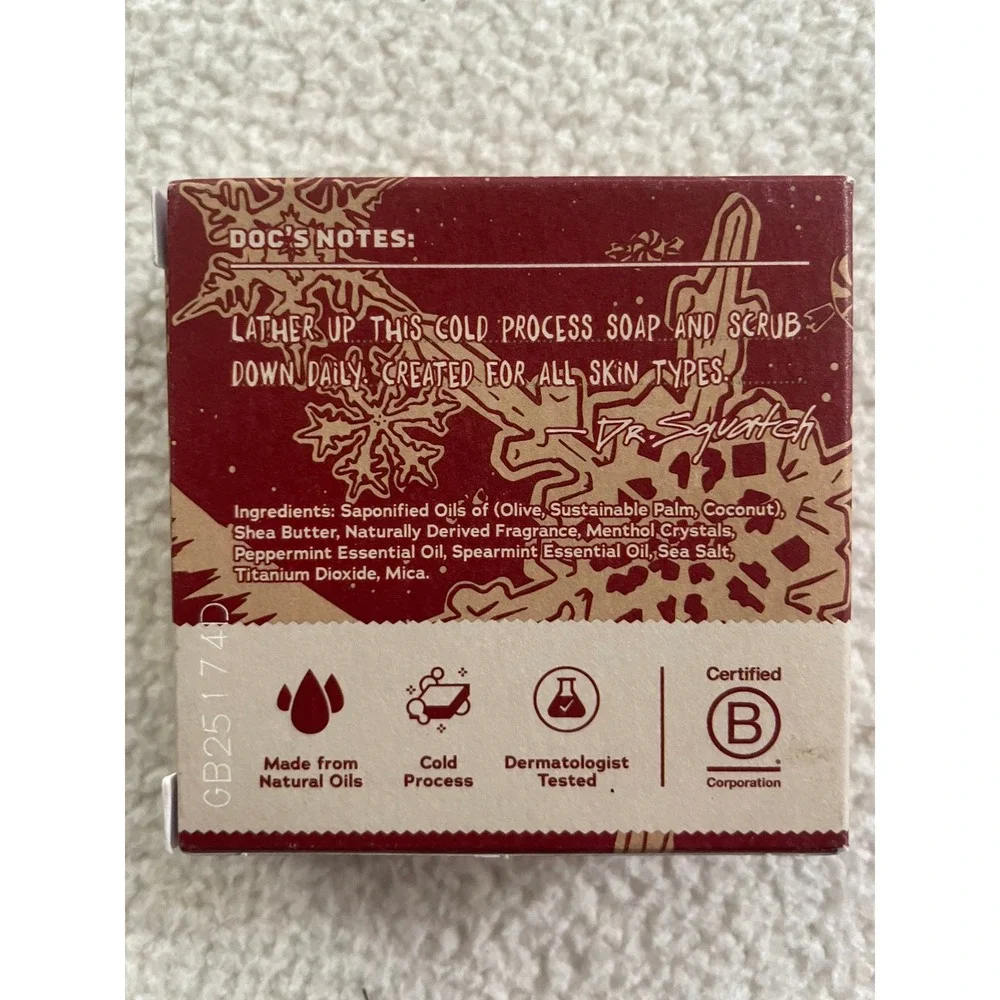 Dr. Squatch Mens 5oz Natural Soap Frosty Peppermint‎ Limited Edition Zero Grit